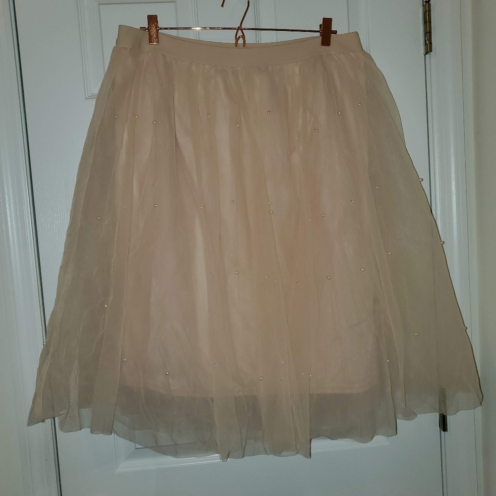 Blush Tutu Skirt w/Pearls